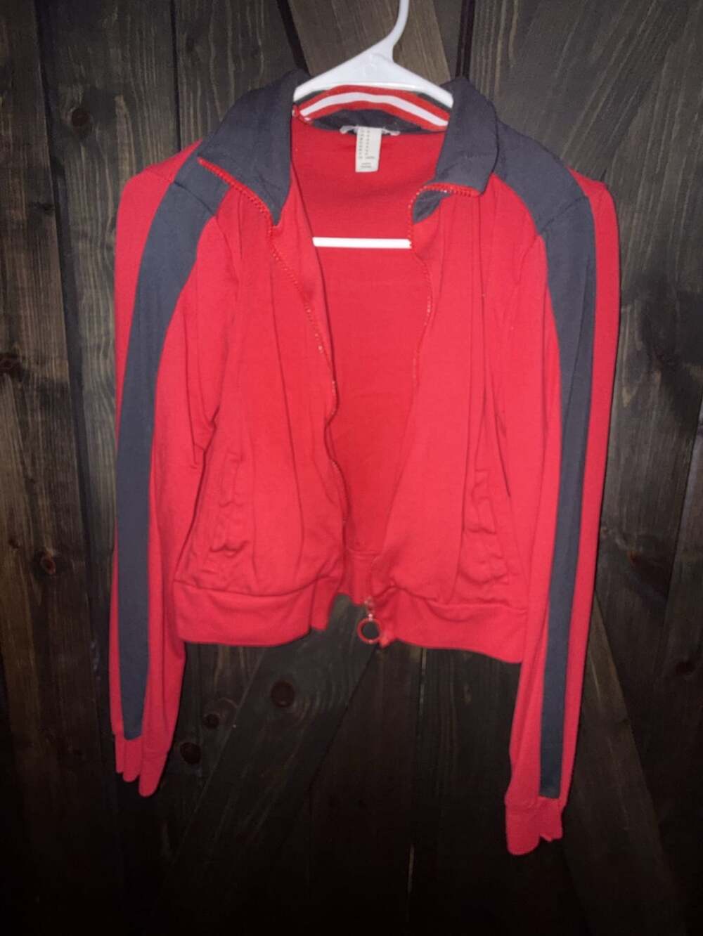 Forever 21 Track Jacket Size M Red Gray Full Zip